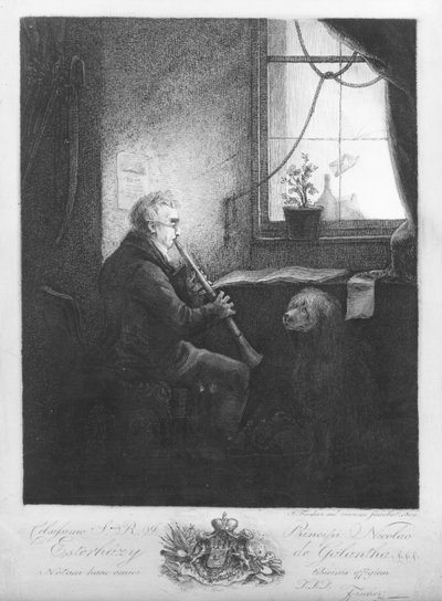 Duke Esterhazy Playing the Clarinet by Josef Fischer